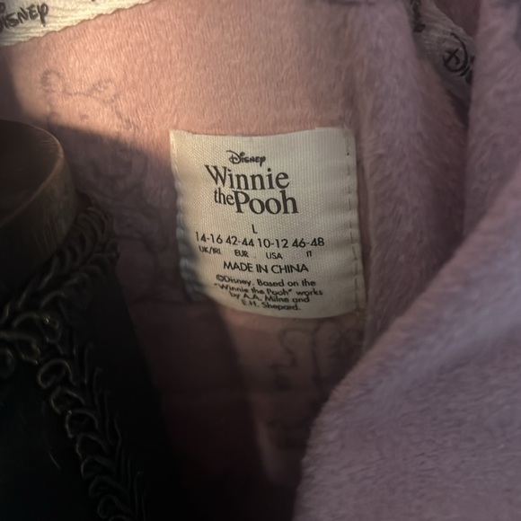 Brand new with tags Disney Winnie the Pooh pink velour cropped hoodie size lg. - Picture 4 of 6